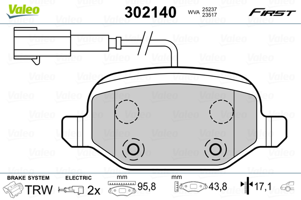 Placute frana VALEO 302140