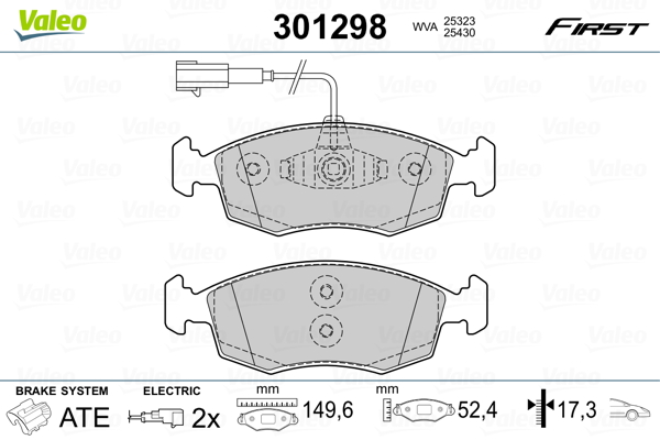 Placute frana VALEO 301298