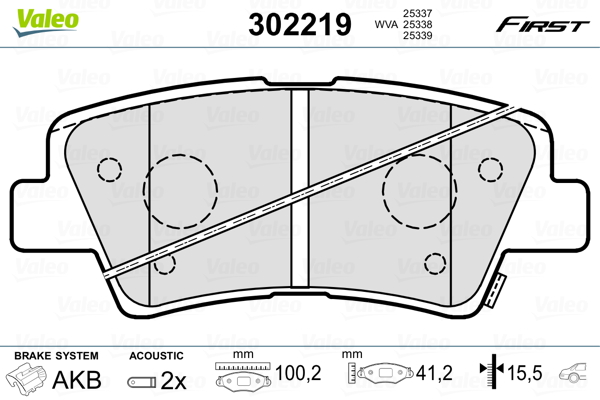 Placute frana VALEO 302219