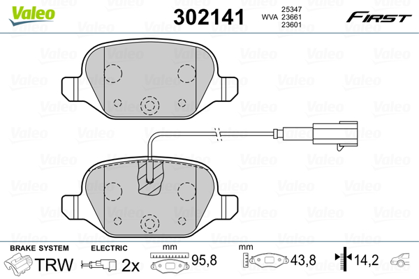 Placute frana VALEO 302141