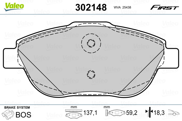 Placute frana VALEO 302148