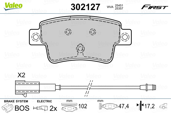 Placute frana VALEO 302127