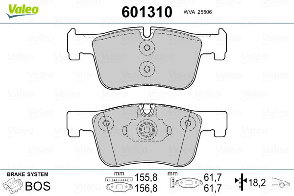 Placute frana VALEO 601310