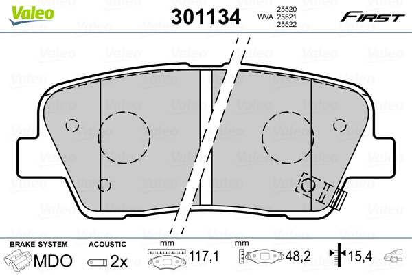Placute frana VALEO 301134
