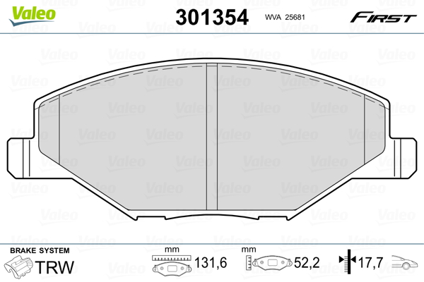 Placute frana VALEO 301354