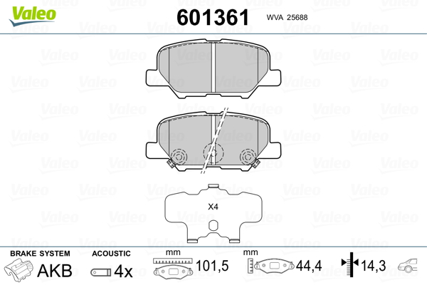 Placute frana VALEO 601361