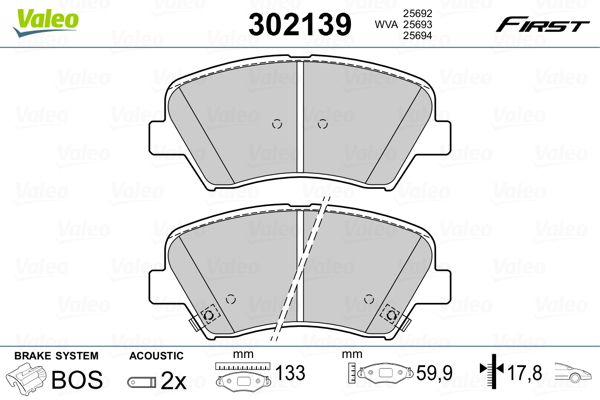Placute frana VALEO 302139