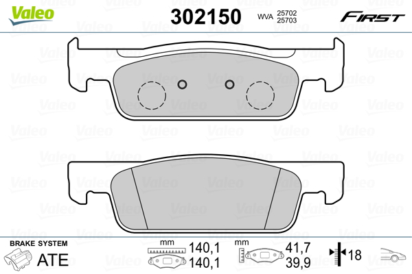 Placute frana VALEO 302150