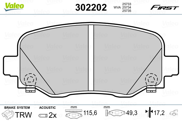 Placute frana VALEO 302202