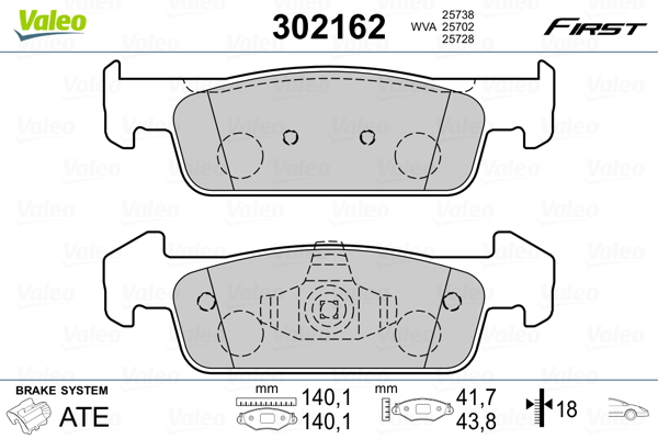 Placute frana VALEO 302162