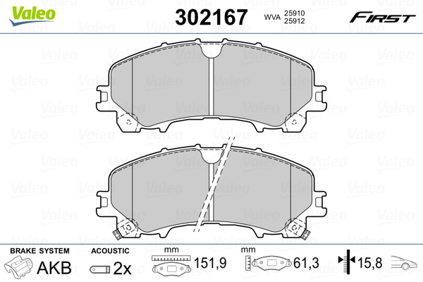 Placute frana VALEO 302167