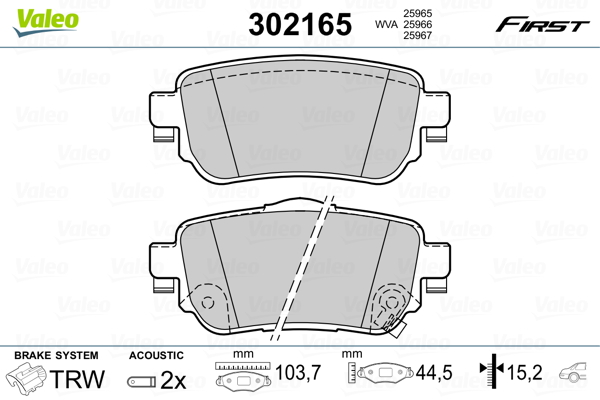 Placute frana VALEO 302165