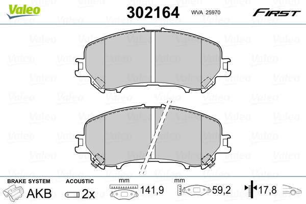 Placute frana VALEO 302164