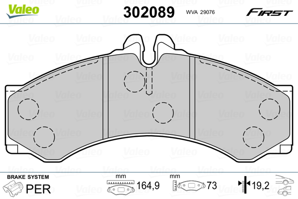 Placute frana VALEO 302089