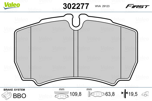 Placute frana VALEO 302277