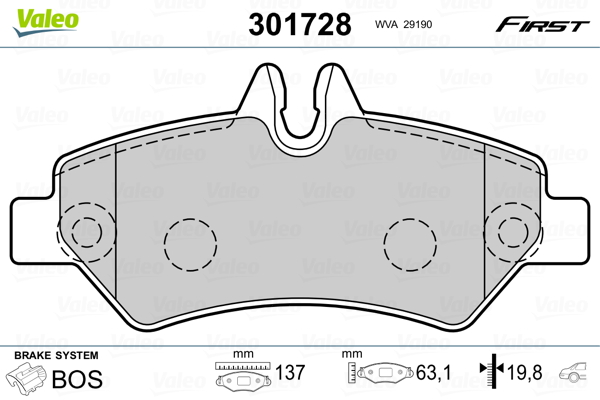 Placute frana VALEO 301728