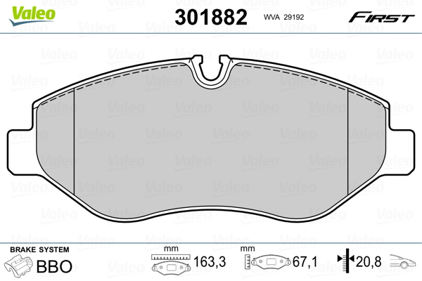 Placute frana VALEO 301882