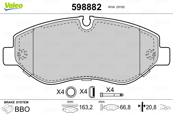 Placute frana VALEO 598882