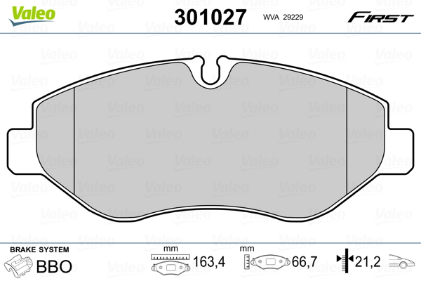 Placute frana VALEO 301027