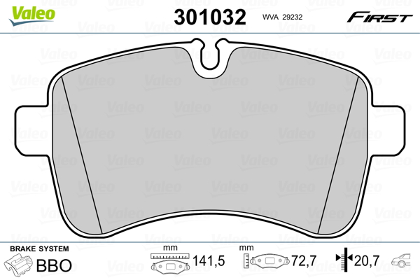 Placute frana VALEO 301032