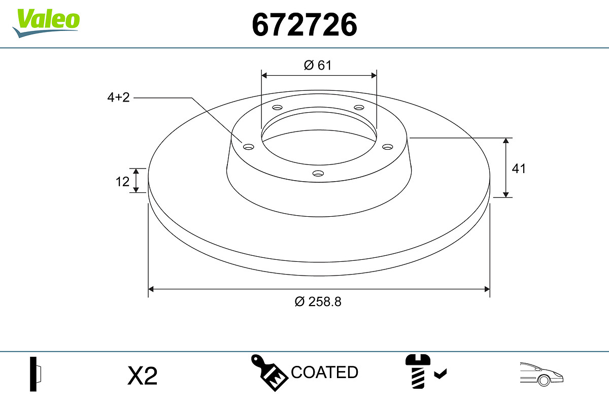 Disc frana VALEO 672726