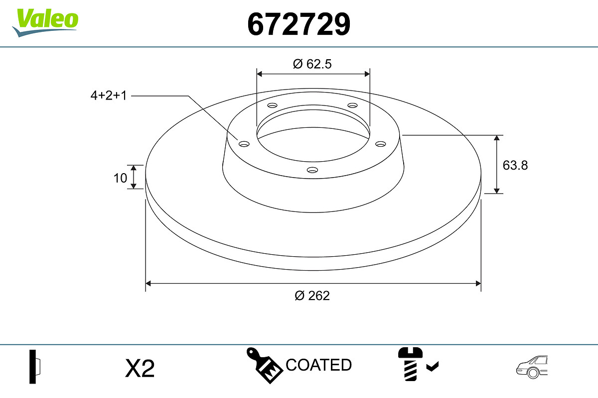 Disc frana VALEO 672729