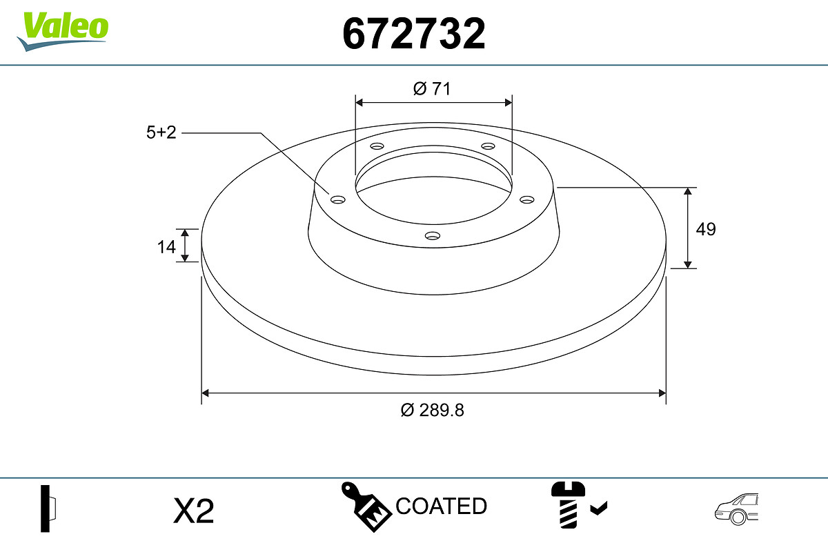 Disc frana VALEO 672732