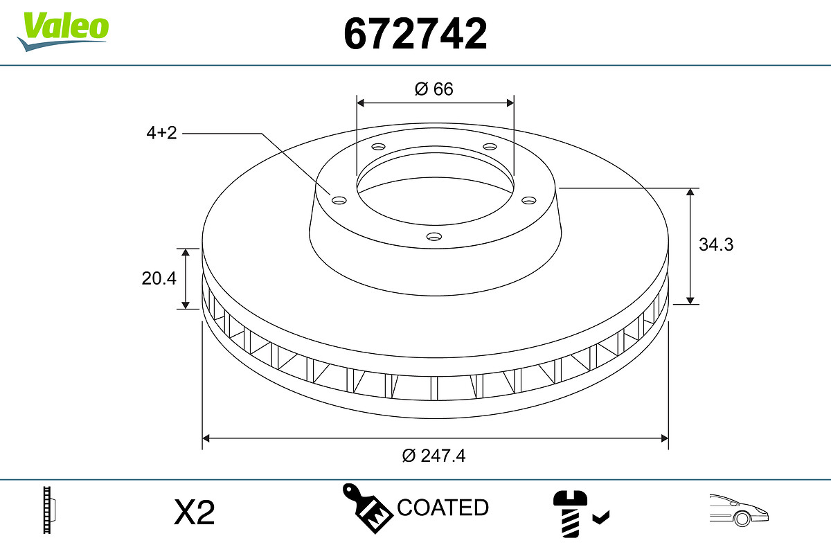 Disc frana VALEO 672742