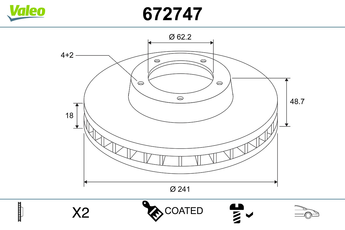 Disc frana VALEO 672747
