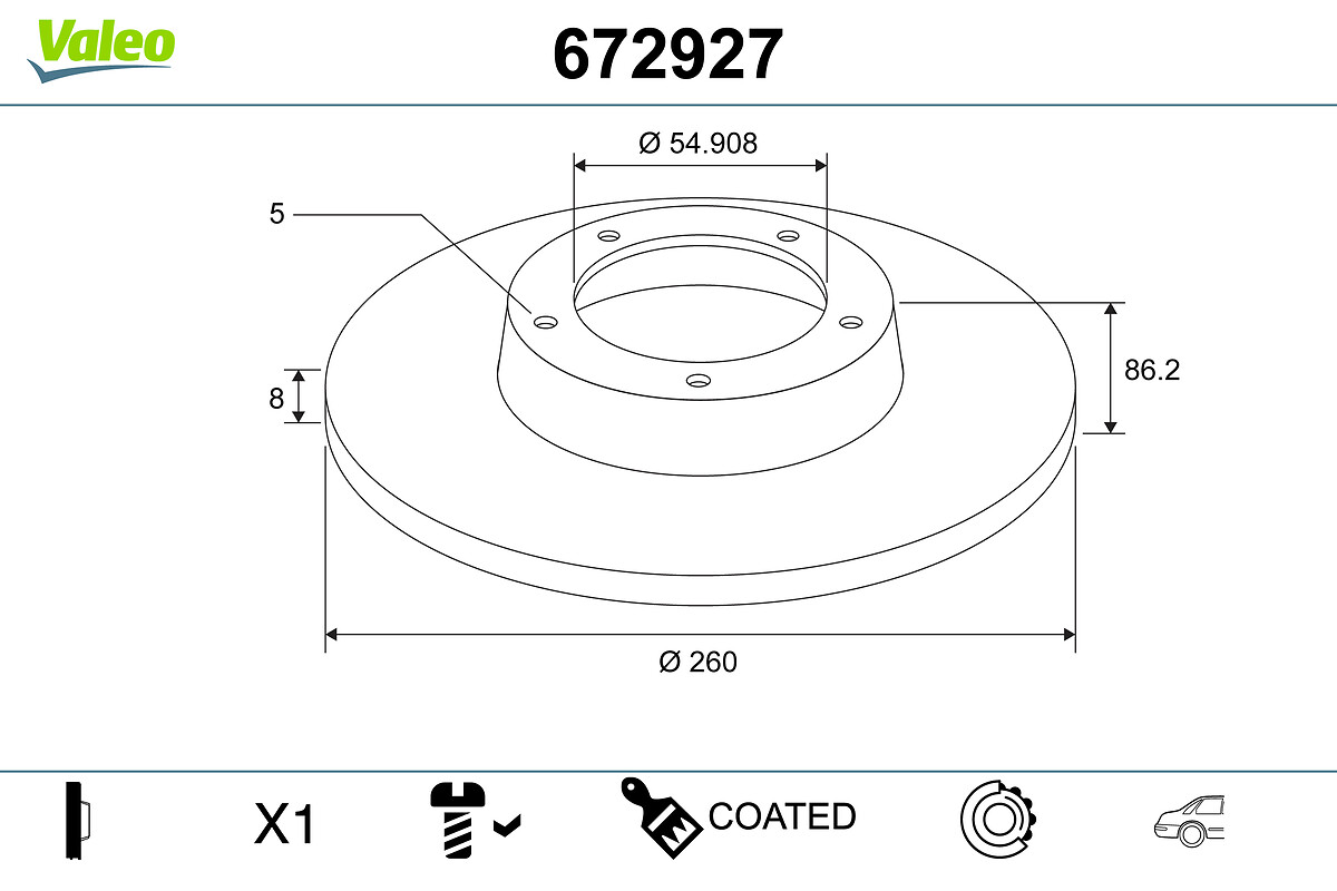 Disc frana VALEO 672927