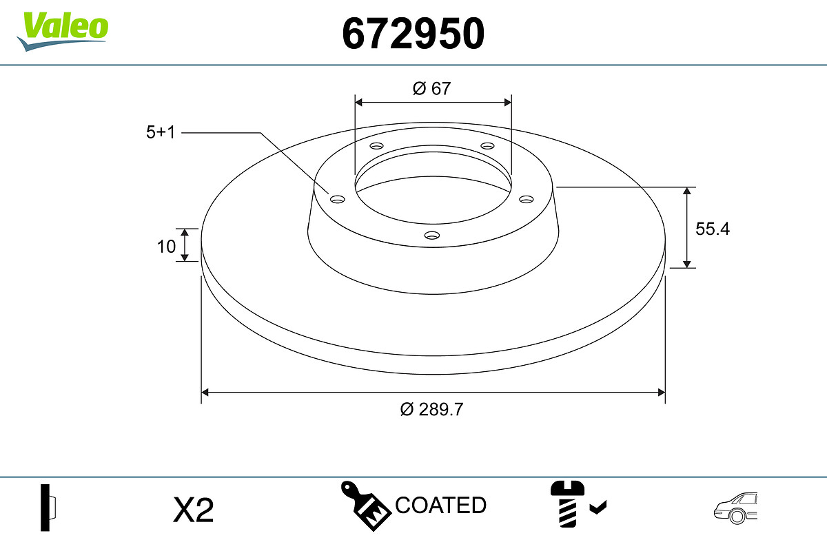 Disc frana VALEO 672950