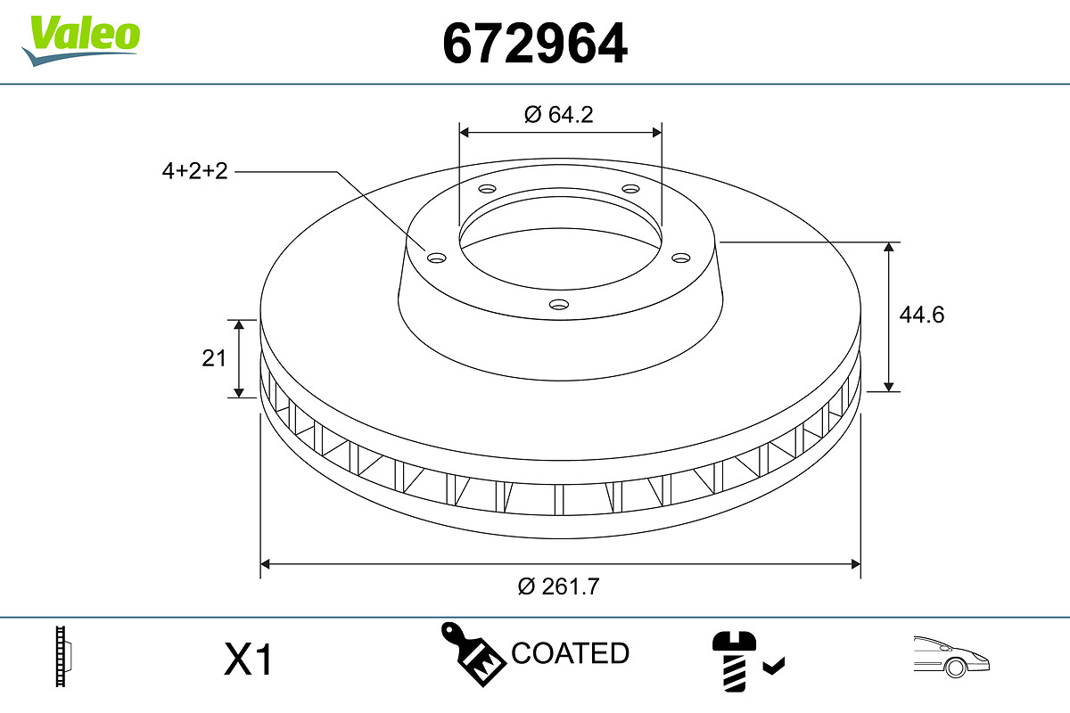 Disc frana VALEO 672964
