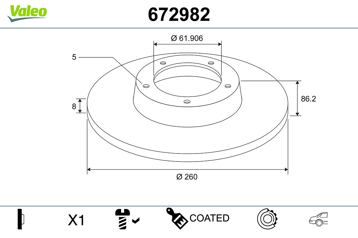 Disc frana VALEO 672982