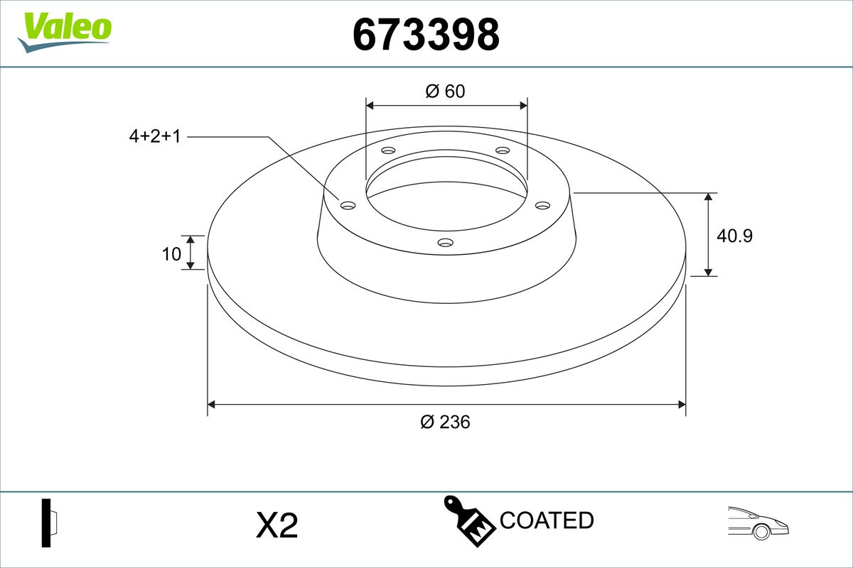 Disc frana VALEO 673398