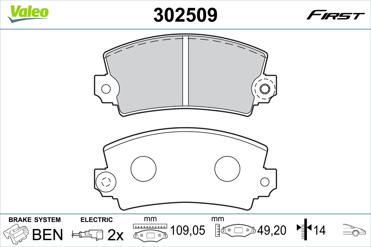 Placute frana VALEO 302509