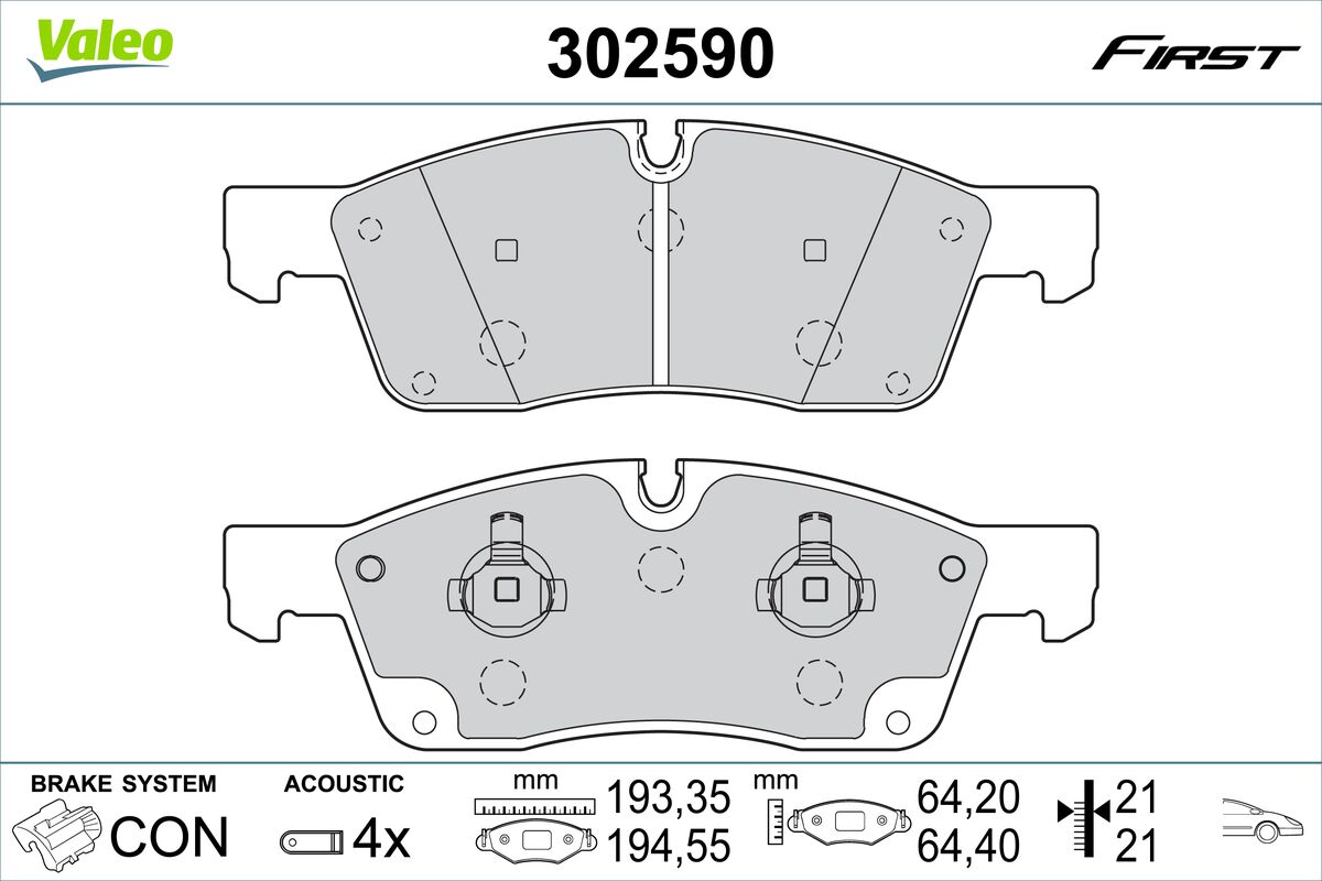 Placute frana VALEO 302590