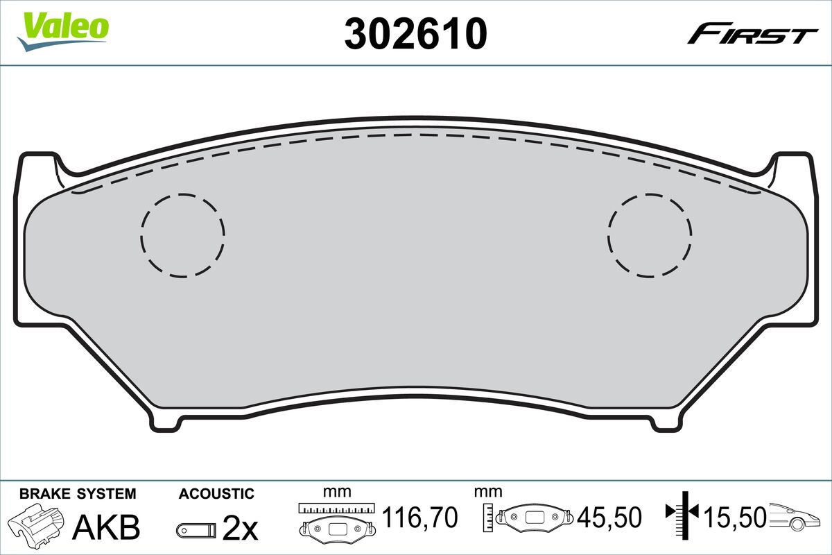 Placute frana VALEO 302610
