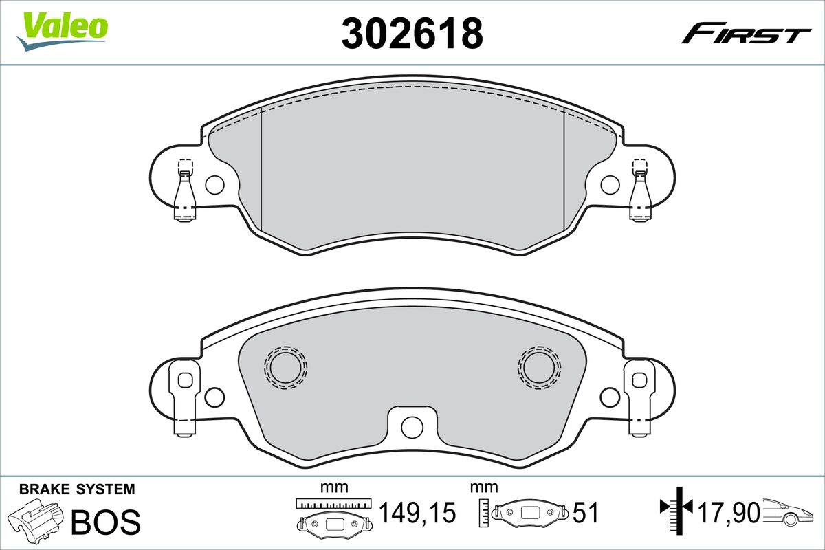 Placute frana VALEO 302618