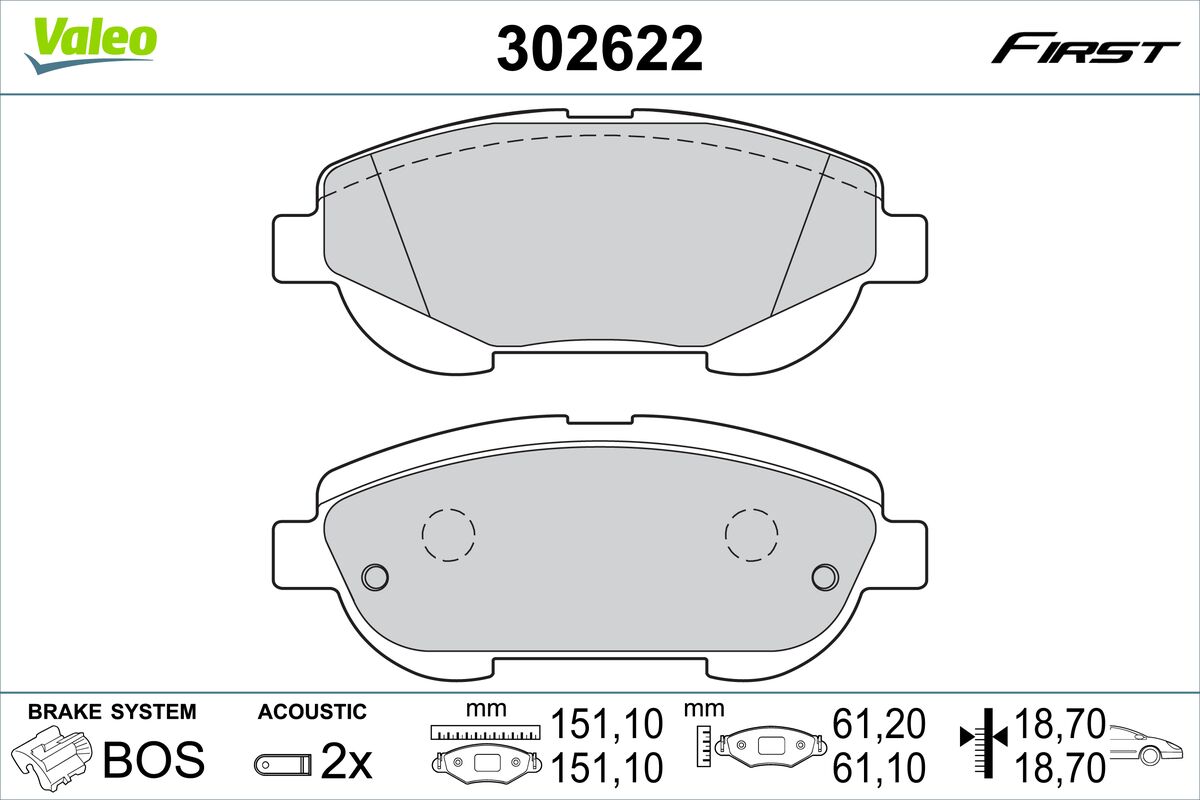 Placute frana VALEO 302622