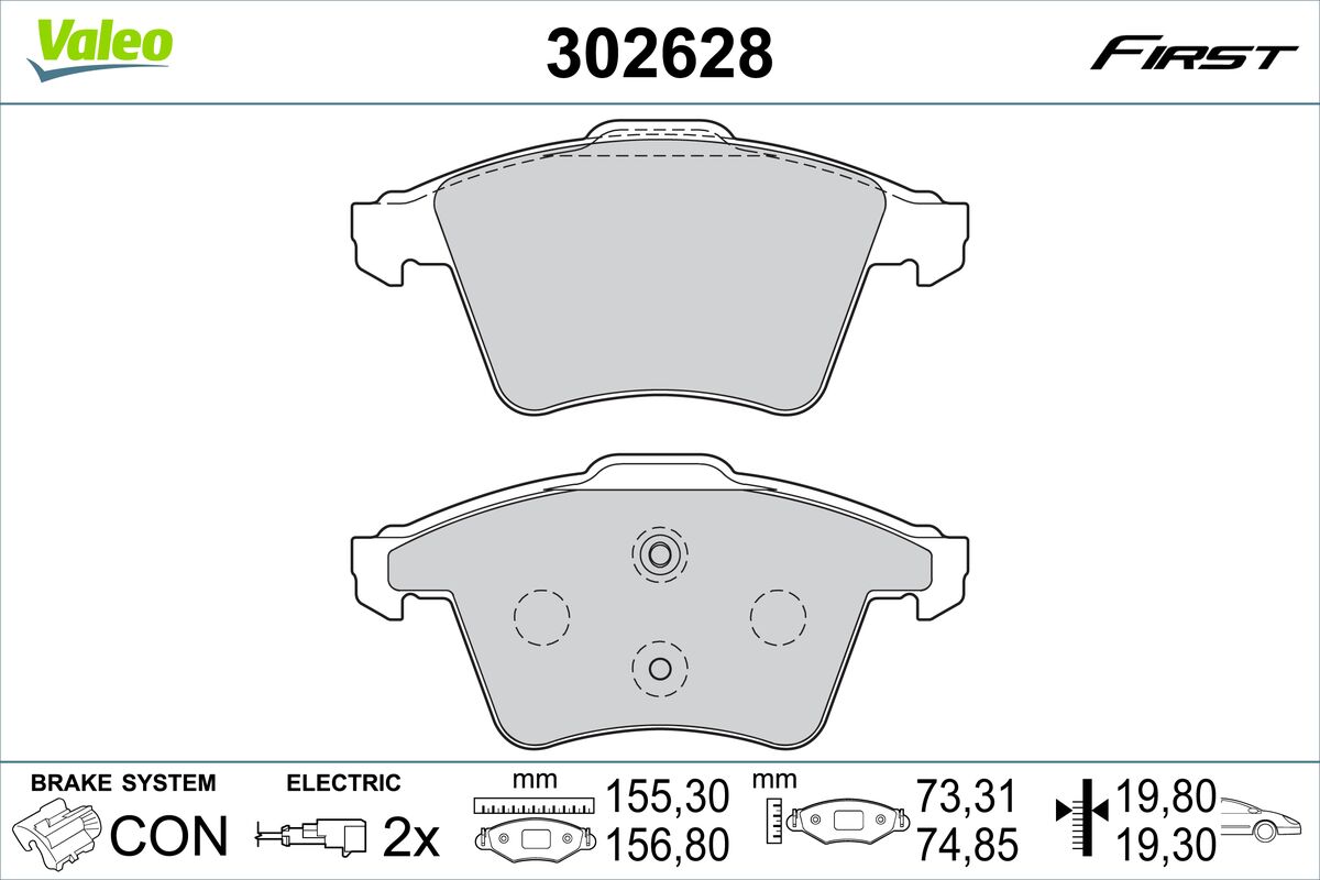 Placute frana VALEO 302628