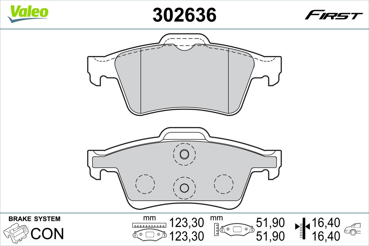 Placute frana VALEO 302636
