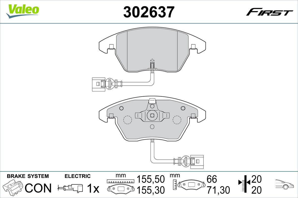 Placute frana VALEO 302637