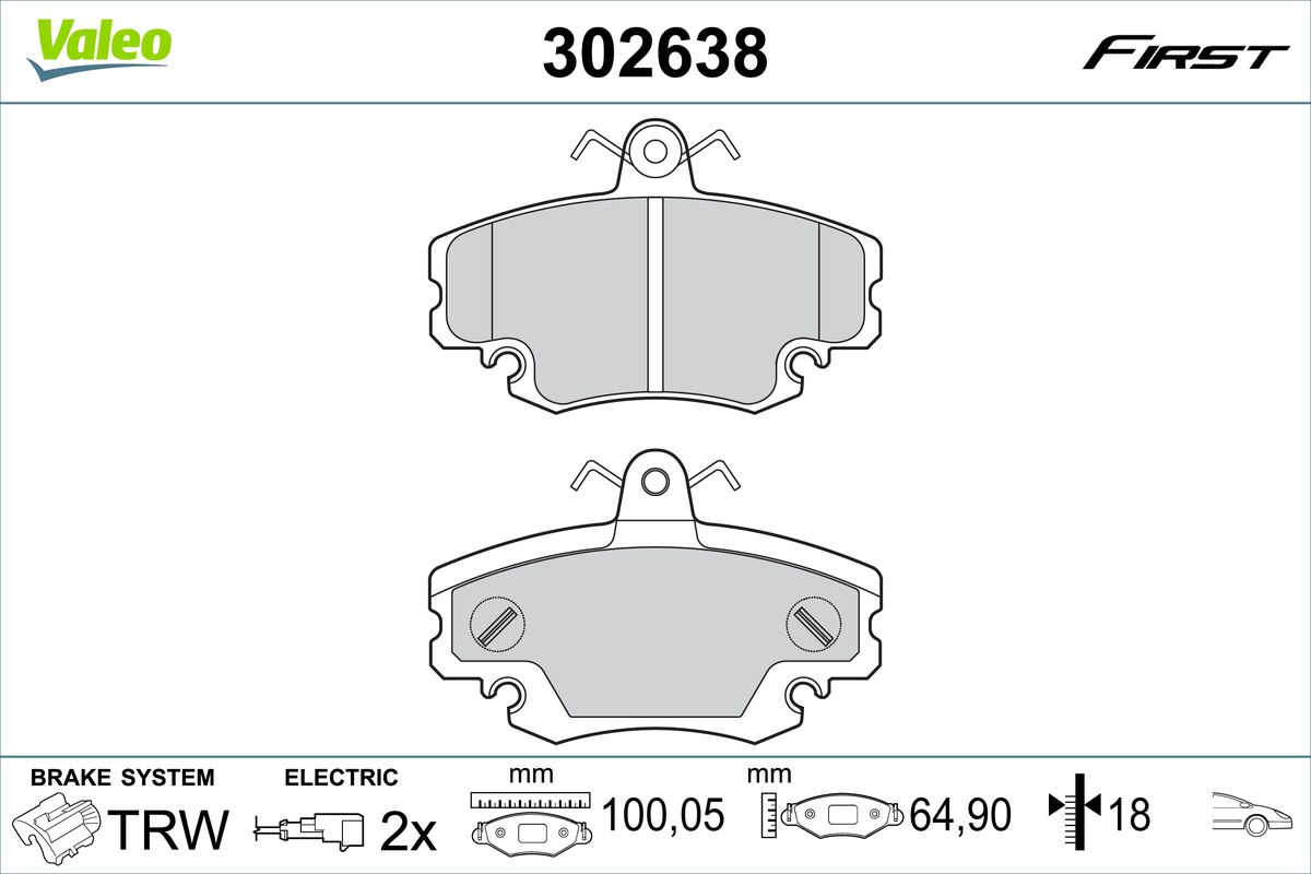 Placute frana VALEO 302638