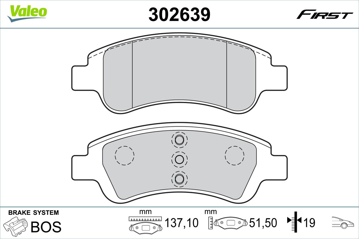 Placute frana VALEO 302639