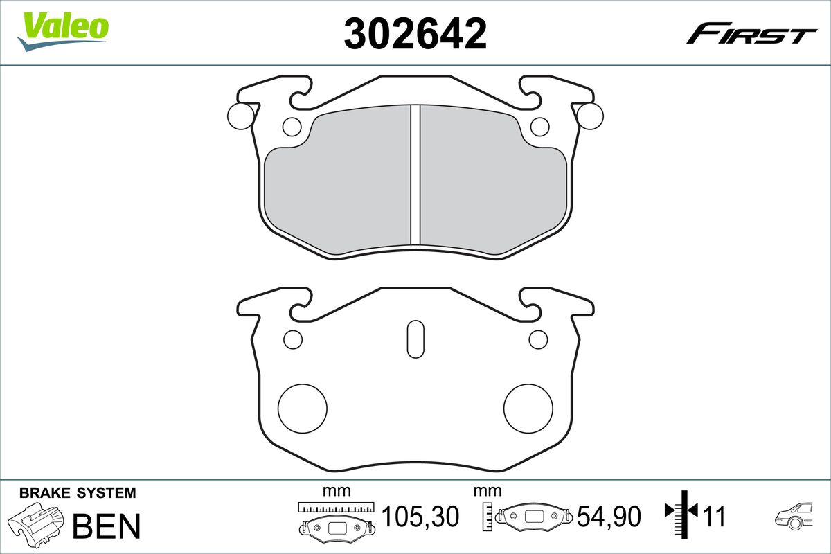 Placute frana VALEO 302642