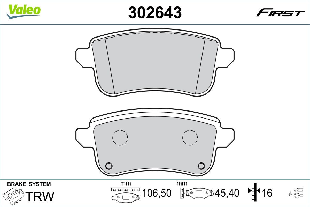 Placute frana VALEO 302643