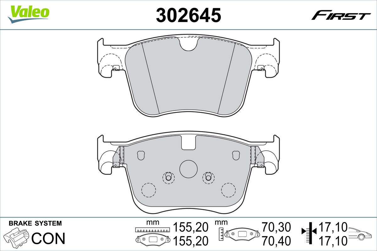 Placute frana VALEO 302645