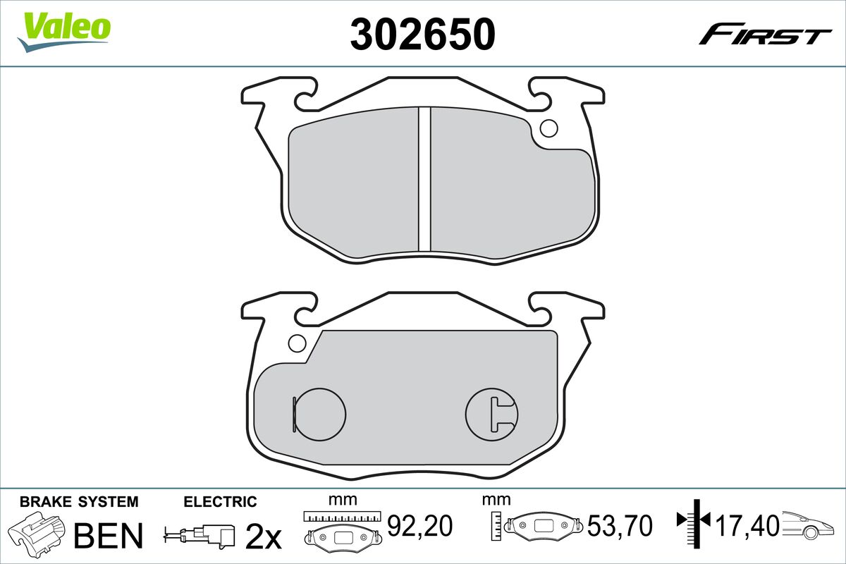 Placute frana VALEO 302650