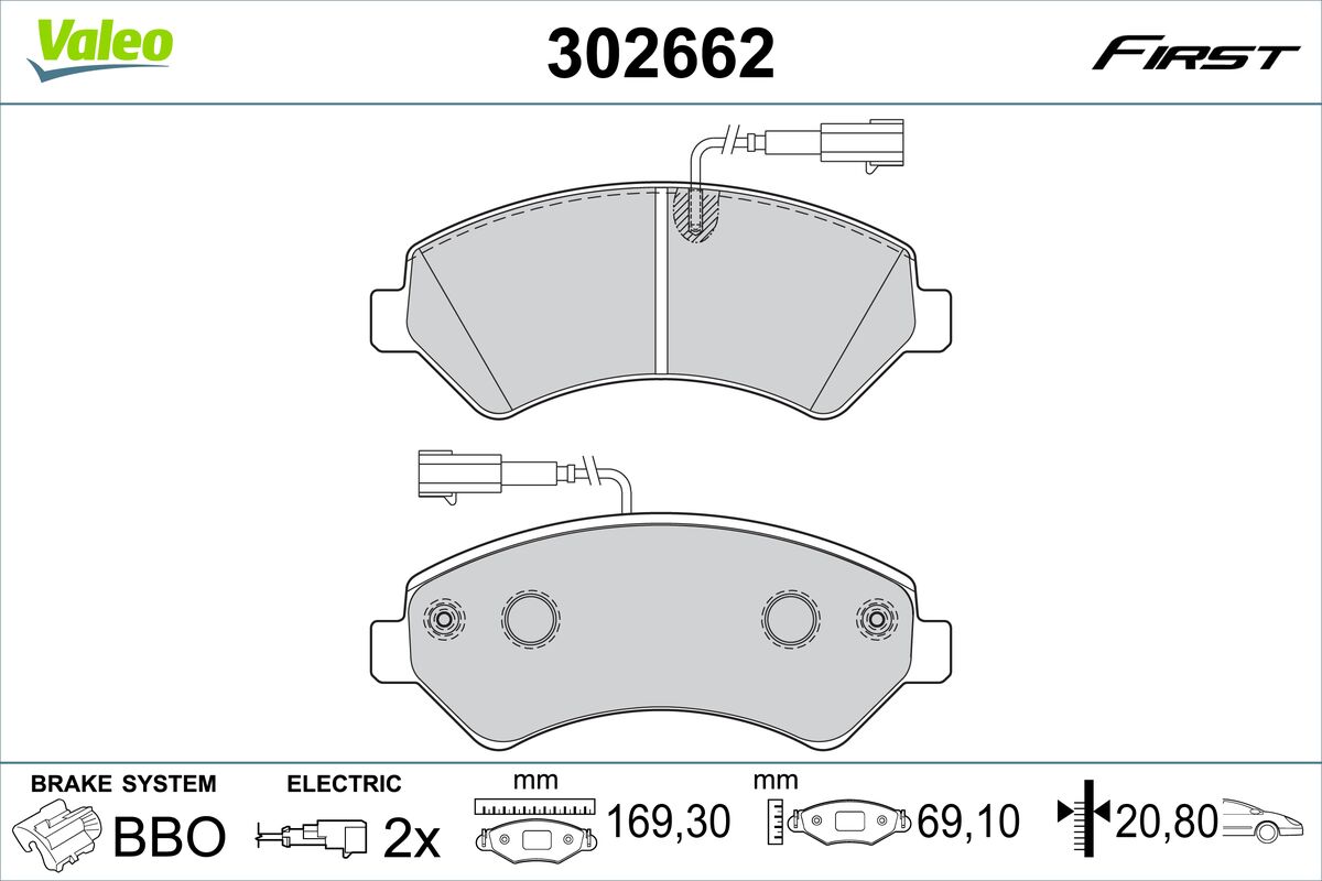 Placute frana VALEO 302662