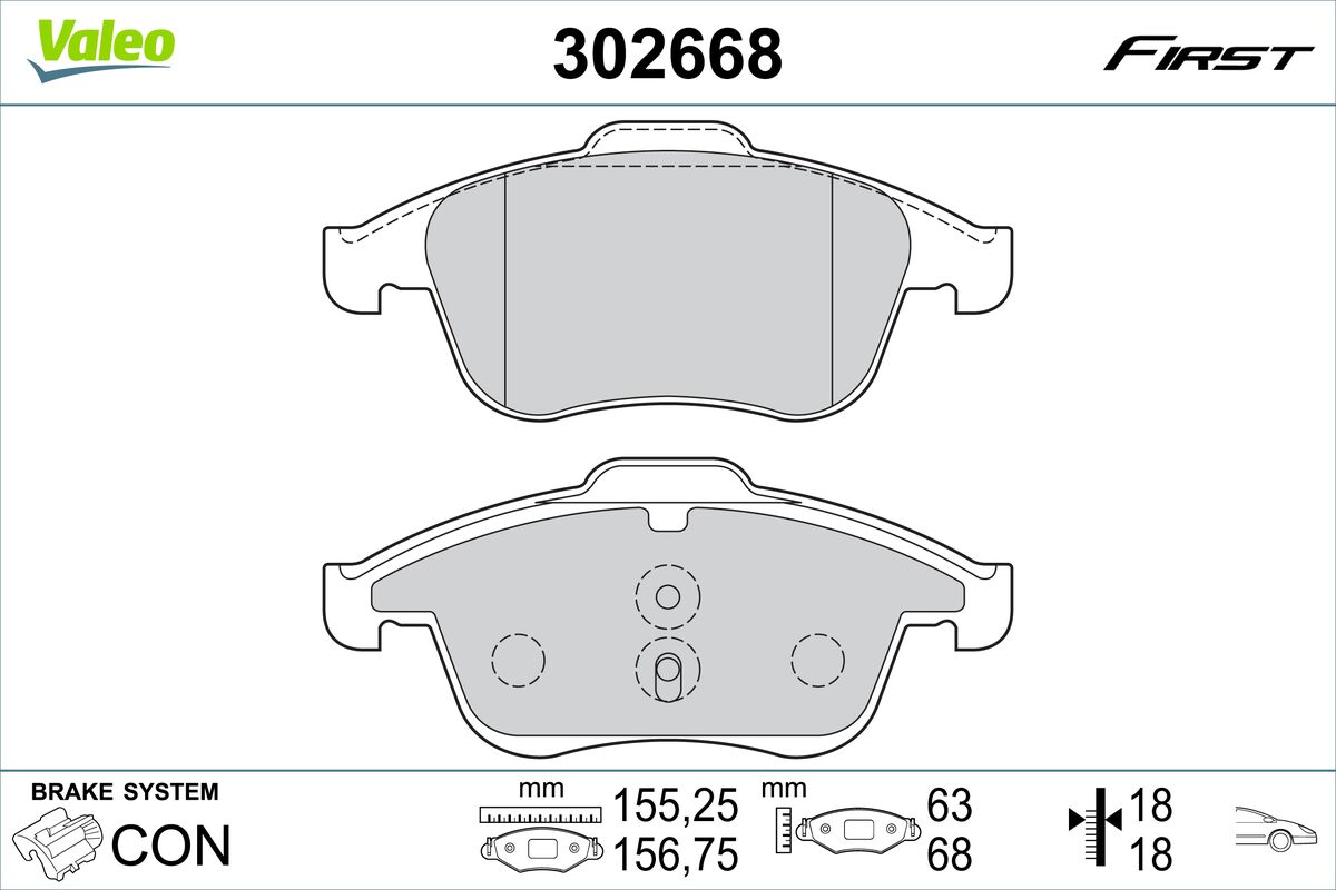 Placute frana VALEO 302668